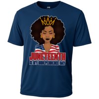Juneteenth Is My Independence Day African American USA Flag Cooling Performance Crew T-Shirt