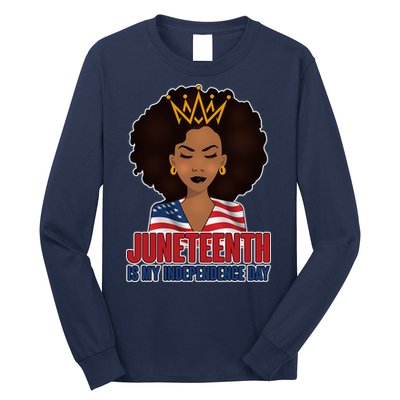 Juneteenth Is My Independence Day African American USA Flag Long Sleeve Shirt