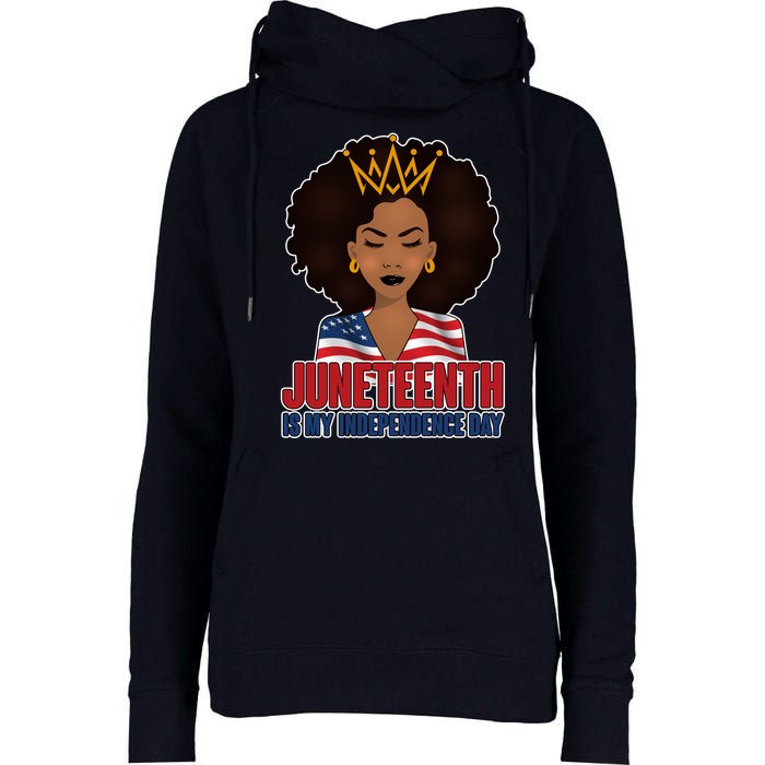 Juneteenth Is My Independence Day African American USA Flag Womens Funnel Neck Pullover Hood