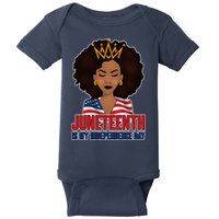 Juneteenth Is My Independence Day African American USA Flag Baby Bodysuit