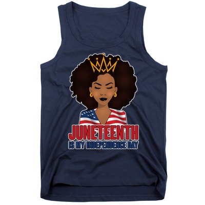 Juneteenth Is My Independence Day African American USA Flag Tank Top