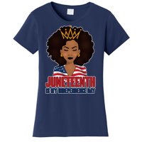 Juneteenth Is My Independence Day African American USA Flag Women's T-Shirt