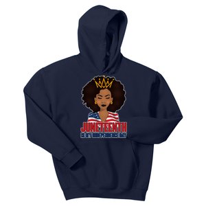 Juneteenth Is My Independence Day African American USA Flag Kids Hoodie