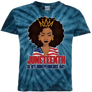 Juneteenth Is My Independence Day African American USA Flag Kids Tie-Dye T-Shirt