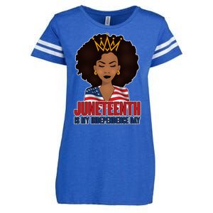 Juneteenth Is My Independence Day African American USA Flag Enza Ladies Jersey Football T-Shirt