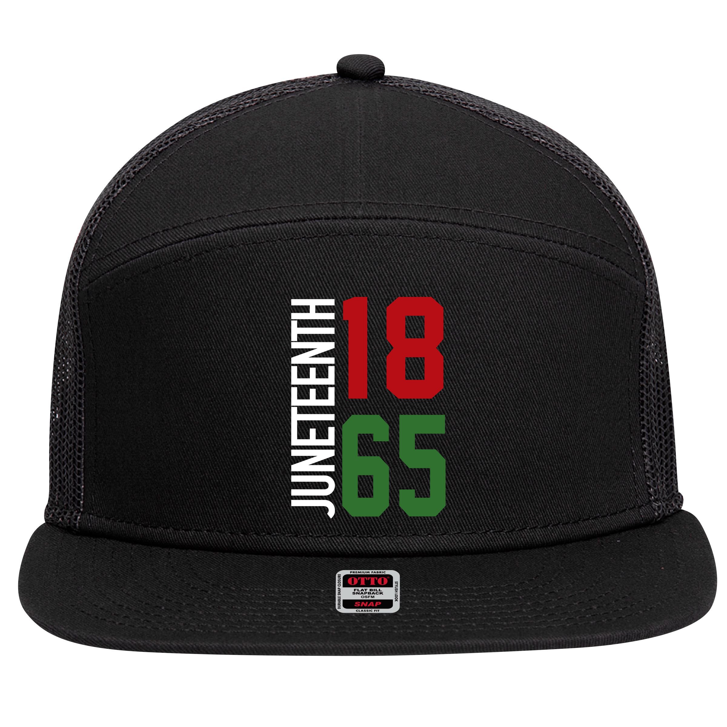 Juneteenth Jersey 1865 7 Panel Mesh Trucker Snapback Hat