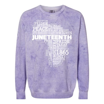 Juneteenth June 19 1865 Africa Word Cloud Art Colorblast Crewneck Sweatshirt