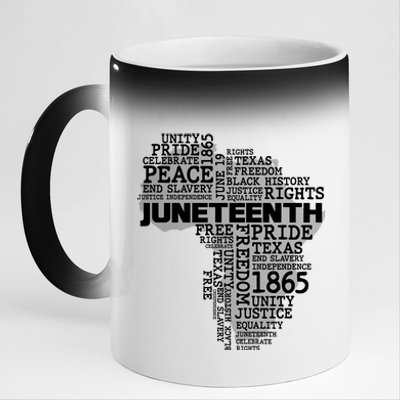 Juneteenth June 19 1865 Africa Word Cloud Art 11oz Black Color Changing Mug