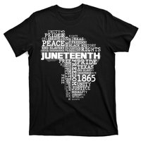 Juneteenth June 19 1865 Africa Word Cloud Art T-Shirt