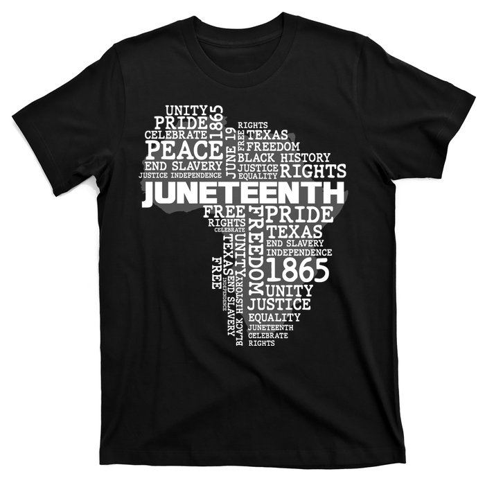 Juneteenth June 19 1865 Africa Word Cloud Art T-Shirt