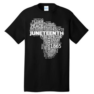 Juneteenth June 19 1865 Africa Word Cloud Art Tall T-Shirt