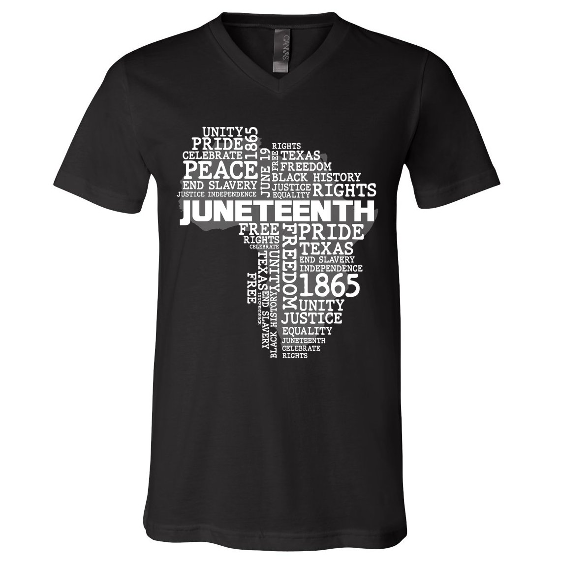 Juneteenth June 19 1865 Africa Word Cloud Art V-Neck T-Shirt