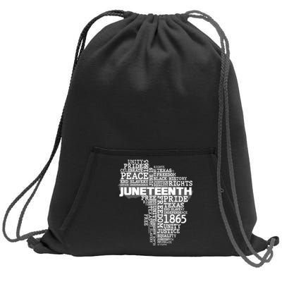 Juneteenth June 19 1865 Africa Word Cloud Art Sweatshirt Cinch Pack Bag