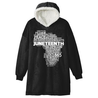 Juneteenth June 19 1865 Africa Word Cloud Art Hooded Wearable Blanket