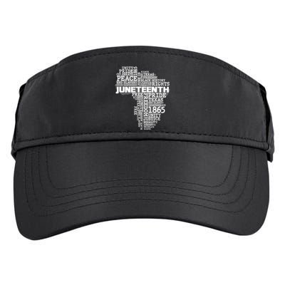 Juneteenth June 19 1865 Africa Word Cloud Art Adult Drive Performance Visor
