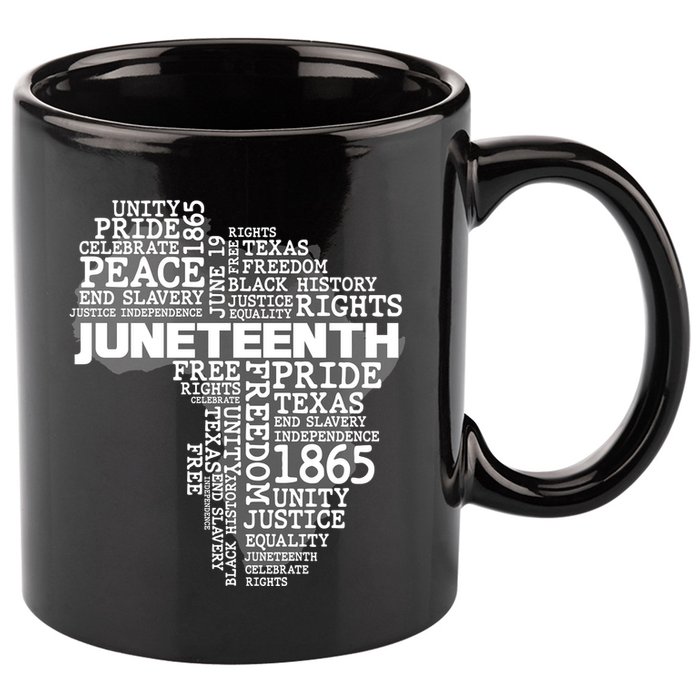 Juneteenth June 19 1865 Africa Word Cloud Art 11oz C Handle Ceramic Mug