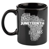Juneteenth June 19 1865 Africa Word Cloud Art 11oz C Handle Ceramic Mug