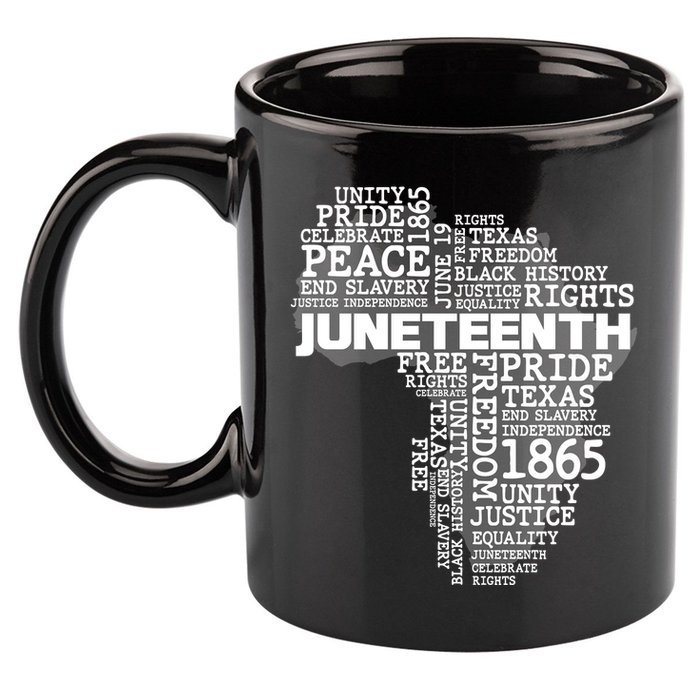 Juneteenth June 19 1865 Africa Word Cloud Art 11oz C Handle Ceramic Mug