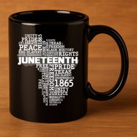 Juneteenth June 19 1865 Africa Word Cloud Art 11oz C Handle Ceramic Mug