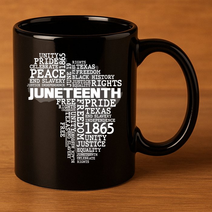 Juneteenth June 19 1865 Africa Word Cloud Art 11oz C Handle Ceramic Mug