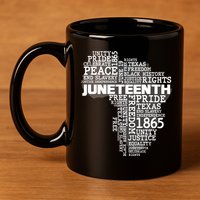 Juneteenth June 19 1865 Africa Word Cloud Art 11oz C Handle Ceramic Mug
