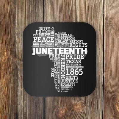 Juneteenth June 19 1865 Africa Word Cloud Art Coaster