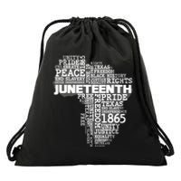 Juneteenth June 19 1865 Africa Word Cloud Art Drawstring Bag