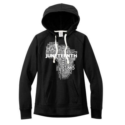 Juneteenth June 19 1865 Africa Word Cloud Art Women's Fleece Hoodie