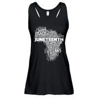 Juneteenth June 19 1865 Africa Word Cloud Art Ladies Essential Flowy Tank