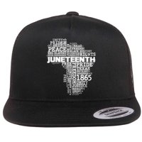 Juneteenth June 19 1865 Africa Word Cloud Art Flat Bill Trucker Hat