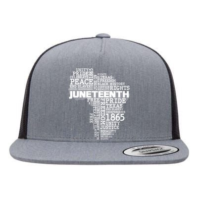 Juneteenth June 19 1865 Africa Word Cloud Art Flat Bill Trucker Hat