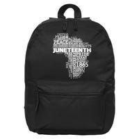 Juneteenth June 19 1865 Africa Word Cloud Art 16 in Basic Backpack