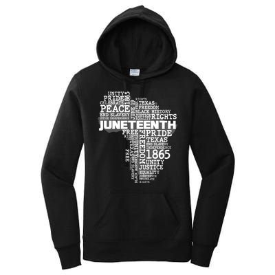 Juneteenth June 19 1865 Africa Word Cloud Art Women's Pullover Hoodie