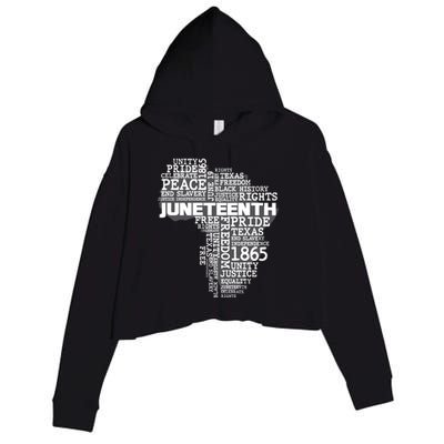 Juneteenth June 19 1865 Africa Word Cloud Art Crop Fleece Hoodie