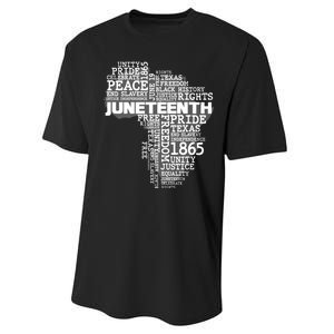 Juneteenth June 19 1865 Africa Word Cloud Art Performance Sprint T-Shirt