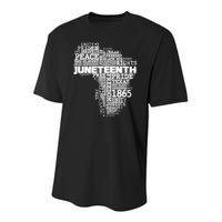 Juneteenth June 19 1865 Africa Word Cloud Art Youth Performance Sprint T-Shirt