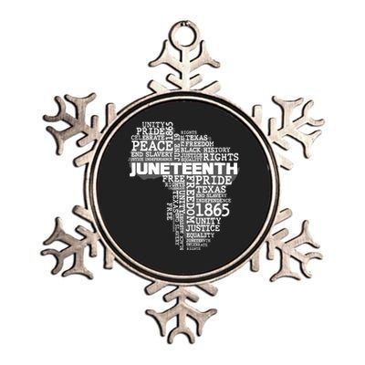 Juneteenth June 19 1865 Africa Word Cloud Art Metallic Star Ornament