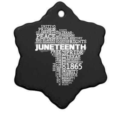 Juneteenth June 19 1865 Africa Word Cloud Art Ceramic Star Ornament