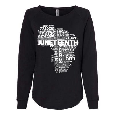 Juneteenth June 19 1865 Africa Word Cloud Art Womens California Wash Sweatshirt