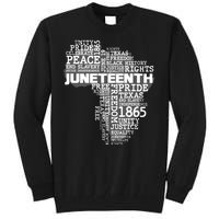 Juneteenth June 19 1865 Africa Word Cloud Art Tall Sweatshirt