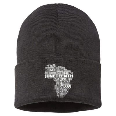 Juneteenth June 19 1865 Africa Word Cloud Art Sustainable Knit Beanie