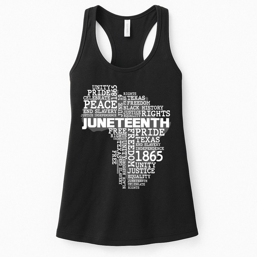 Juneteenth June 19 1865 Africa Word Cloud Art Womens Tank Top