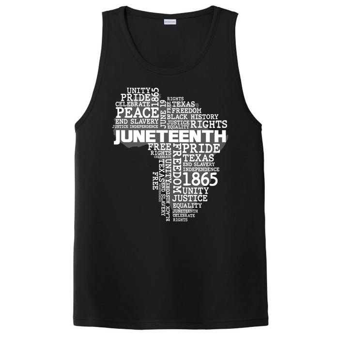 Juneteenth June 19 1865 Africa Word Cloud Art PosiCharge Competitor Tank