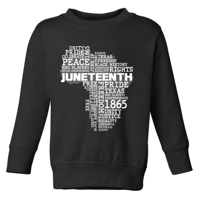 Juneteenth June 19 1865 Africa Word Cloud Art Toddler Sweatshirt