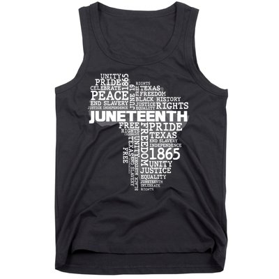 Juneteenth June 19 1865 Africa Word Cloud Art Tank Top