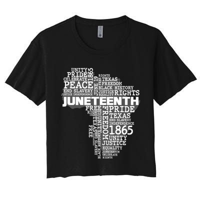 Juneteenth June 19 1865 Africa Word Cloud Art Crop Top