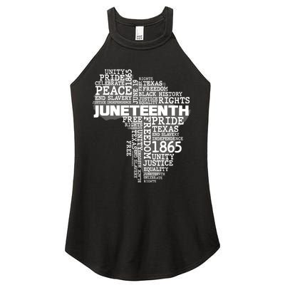 Juneteenth June 19 1865 Africa Word Cloud Art Women's Perfect Tri Rocker Tank