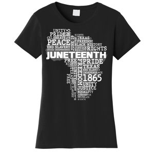 Juneteenth June 19 1865 Africa Word Cloud Art Women's T-Shirt