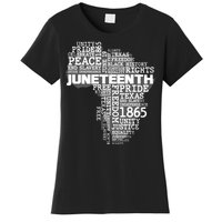 Juneteenth June 19 1865 Africa Word Cloud Art Women's T-Shirt