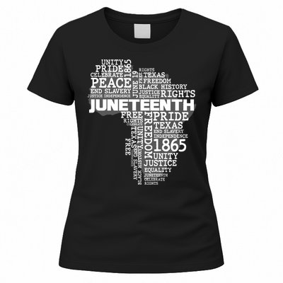 Juneteenth June 19 1865 Africa Word Cloud Art Women's T-Shirt